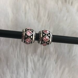 Brighton, Pink, Crystal Bead Charms-Set of 2